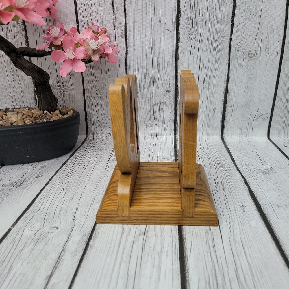Vintage Handmade Wood Carved NY Napkin/Letter Holder - Picture 4 of 6